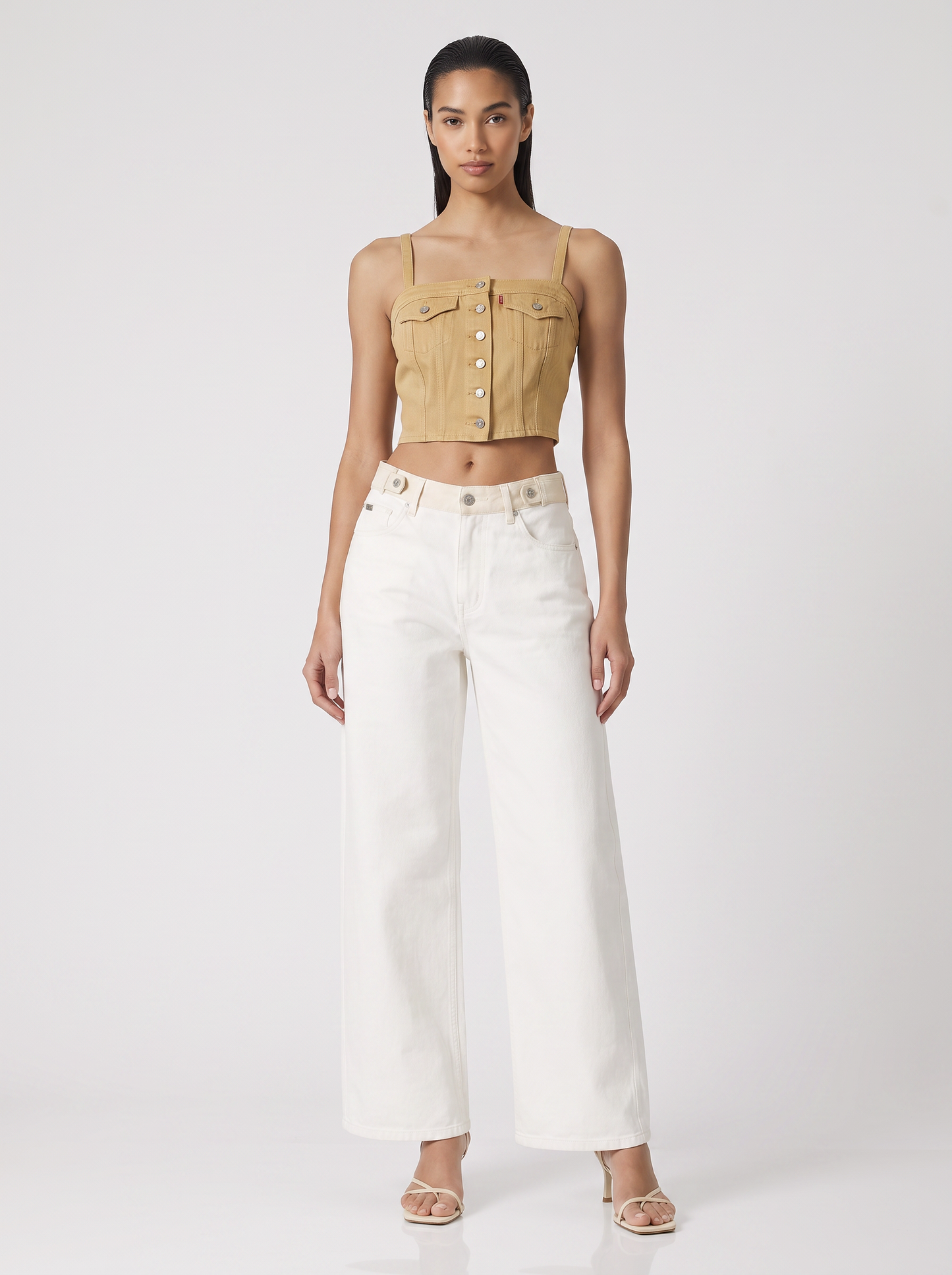 Freedom Jeans with Adjustable waist- White
